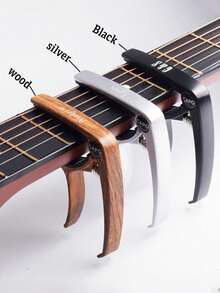1pc Personalized Metal Wood Grain Capo Guitar, Customizable Information, Engraved Guitar Pick, Birthday Gift, Guitarist Father's Day Gift, Boyfriend Gift, Husband Gift, Customized Birthday Gift, Guitar Pattern, Harmonica, Guitar Material Decor, Waterproof, Fun, Exquisite, Fashionable Unique, Personalized, Her, Family, Friend, Anniversary, Birthday, Clothing, Sofa/Bedroom Living Room - Multicolor - View 6