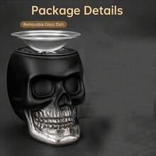 3D Glass Skull Electric Wax Melting Heater With PTC Heating Plate, Wax Burner Melter, Aromatherapy Heater, Suitable For Home Gifts, Holiday Presents For Thanksgiving, Halloween, Christmas, And Other Festive Occasions - 1PC - View 2