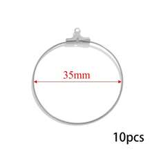 10-Piece 304 Stainless Steel Round Pendant Earrings Circle Hoop Earrings Large Hoop Ear Hook Earrings DIY Earring Accessories - Round - View 13
