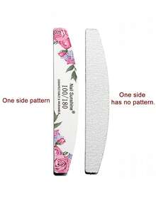 NailShine Rose Half Moon Shaped Professional Nail File With 100/180 Grit Nail File Strip - Multicolor - View 9