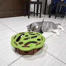 1pc Cat Toy Maze Box, Self-Entertainment Boredom Relief Toy, Cat Tunnel Scratching Toy With Bell Ball - Green - View 11