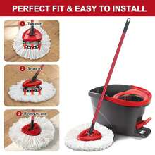 Microfiber Mop & Scrub Brush Refills For O-Cedar EasyWring 1 Tank System Bucket Or Handle NOT INCLUDED Spin Mop Head Set For Hard Floor Dealsforyoudays - 三角拖把4件組+2支刷子 - 查看 6