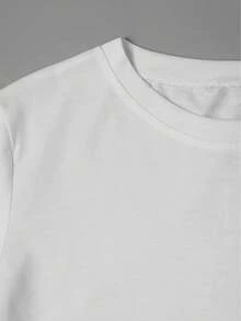 Women's Double-Sided "Grow In Grace" Floral Print T-Shirt - Bright Flowers And Green Plants, Slim-Fit Round Neck Short Sleeves, Casual Spring/Summer Top, Machine Washable, Casual Summer Top. | Floral Pattern T-Shirt | Glossy Texture - 白色 - 查看 3