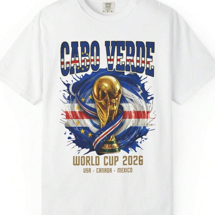 Cabo Verde World Cup 2026 T Shirt  Soccer Fan Tee Football Shirt Uni Gift For Couples - 白色 - 查看 1