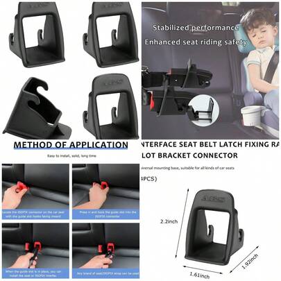 Guía de cierre de cinturón de interfaz ISOFIX, ranura de guía fija para hebilla de cinturón de  de coche, guía de cierr