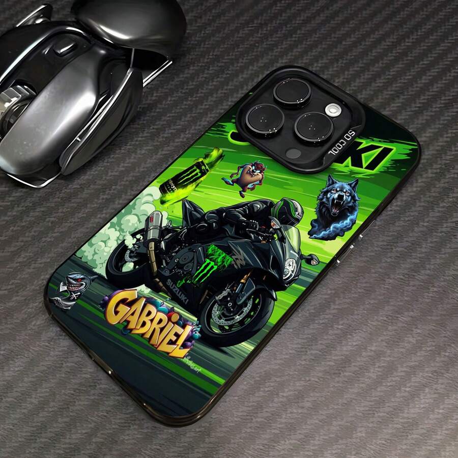 Motocicleta Suzuki con gráficos geniales y personajes de dibujos animados. Esta elegante funda para teléfono es compatible con Samsung, Apple, VIVO, OPPO, , Transsion, , y Honor. Fabricada en silicona TPU, ofrece protección contra golpes y caídas, además de una sensación superior. Es un regalo ideal para familiares, amigos y seres queridos, y una opción perfecta para San Valentín y Año Nuevo. - Negro - Ver 1