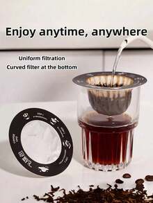 25pcs Portable Coffee Filter Papers, Hand Drip Coffee Accessories, Detachable And Packable For Takeout. Heat-Resistant And Durable Structure For Precise Extraction, Suitable For Various Cup Sizes. Made Of Materials, Ideal For Camping, Office And Travel. Compact Design Saves Space, An Essential Outdoor Item. - Multicolor - View 1