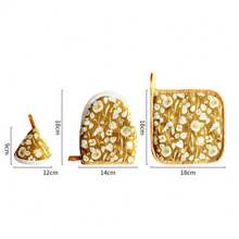 Baking Gloves, Heat Resistant Oven Mitt, Fabric Pot Holder, Kitchen Accessories - Multicolor - View 14