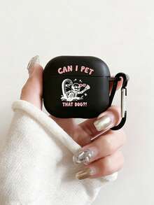 1pc Black Shell White Skull Heart Pattern TPU Earphone Case, Suitable Compatible With Apple 1/2/3/4/Pro/Pro2 Bluetooth Earphones Anti-Drop Protective Cover - Multicolor - View 9