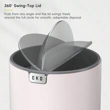 Fandy 0.58 Gal/2.2L Mini Trash Can With Lid, Swing-Top Desktop Trash Can For Bathroom, Countertop, Vanity, Desk Or Office, Small Garbage Bin (Pink) - Pink22Liters - View 5