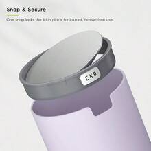 Mini Desk Trash Can With Swing-Top Lid 0.4 Gallon Small Table Round Wastebasket For Office, Home, Car (Lavender) - Lavender15Liters - View 6