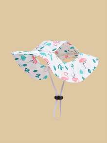 1顶可爱涤纶防风遮阳帽，带耳孔，可调节，适合小型宠物狗全年户外佩戴 - 彩色 - 查看 2