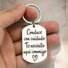 Spanish Keychain With Cross Charm, Stainless Steel Drive Key Ring For Boyfriend, Girlfriend, Husband, Wife, Valentine's Day Birthday Gift - Old Gold - View 4