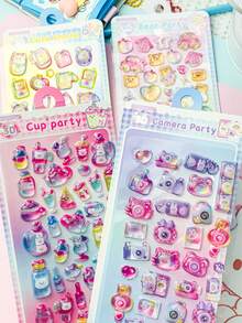 3D Crystal Embossed Wall Decor, Recommended Gift Item, Suitable For Toy, Phone Case Decoration, Cute Cartoon Design - Multicolor - View 3