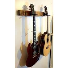 Whiskey Barrel Stave Guitar Rack, Double Guitar Hook, Guitar Wall Mount - Multicolor - View 2