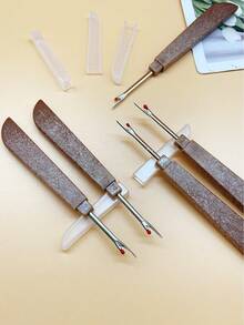 Household Quick Seam Ripper, Universal Sewing And Knitting Thread Cutter, Convenient Stitch Cutting Tool, Cross Stitch, Handmade DIY Thread Removal Accessory, Essential Home Sewing Supplies, Efficient Garment Seam Disassembly, Specialized Thread Ripper For Fabric Embroidery Enthusiasts - Brown Suture Remover - View 4