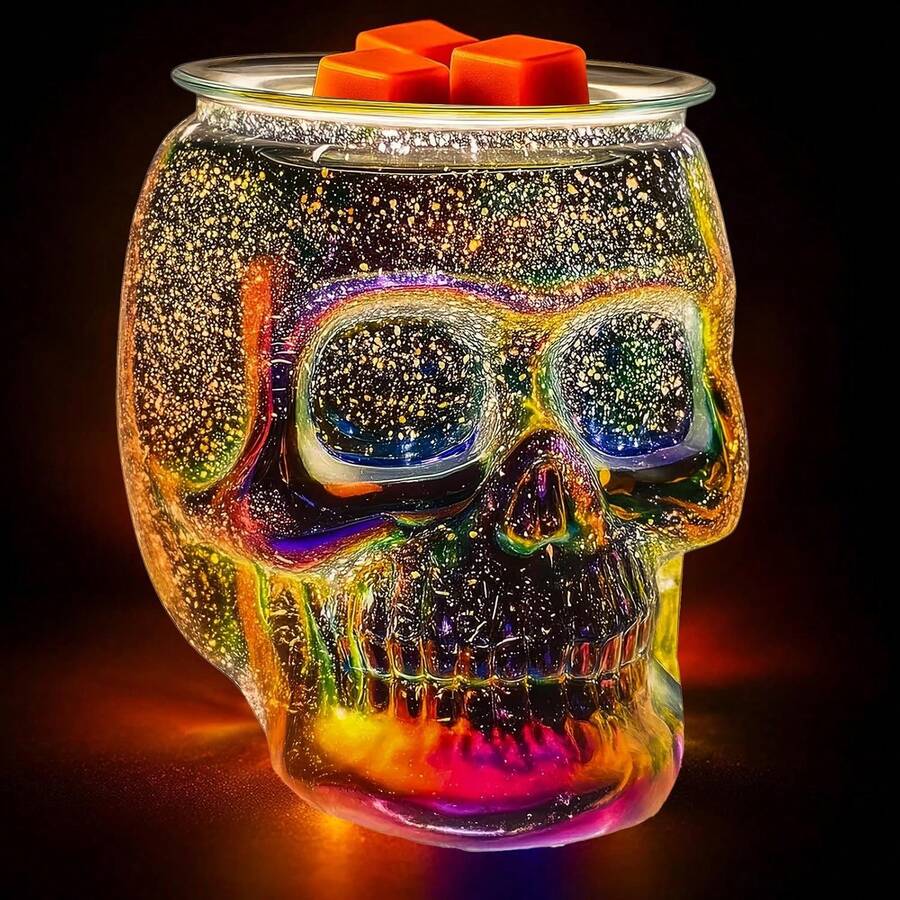 3D Glass Skull Electric Wax Melting Heater With PTC Heating Plate, Wax Burner Melter, Aromatherapy Heater, Suitable For Home Gifts, Holiday Presents For Thanksgiving, Halloween, Christmas, And Other Festive Occasions - 1PC - 查看 1