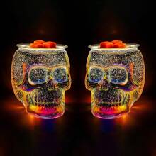 Electric 3D Glass Skull Wax Melter With PTC Heating Plate – Aromatherapy Wax Burner, Perfect Holiday Gift For Thanksgiving, Halloween, Christmas And Other Festivals - 2pcs - View 9