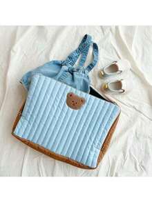 1pc New Ins Style Mama Bear Handbag, Large Capacity Maternity Bag, Lightweight Tote Bag, Baby Clothes Storage Bag - Multicolor - View 7