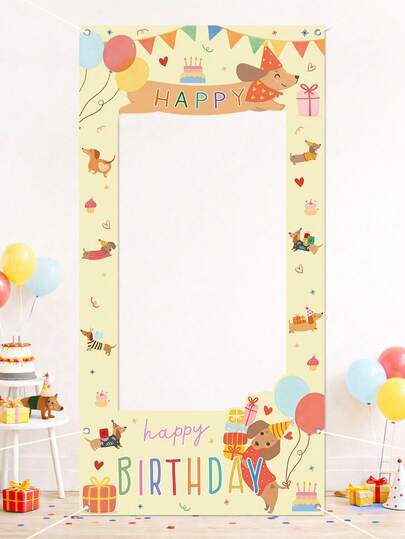 1 Khung ảnh sinh nhật hình chó Dachshund, Phụ kiện chụp ảnh sinh nhật hình chó Dachshund ngộ nghĩnh, Banner chụp ảnh chủ đề chó Dachshund, Phông nền vinyl, Trang trí sinh nhật vui vẻ, Trang trí tiệc sinh nhật lần thứ nhất, Quà tặng sinh nhật, Phụ kiện trang trí tiệc ngày lễ