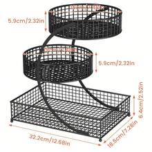 Senmeo 1pc Sleek 3-Tier Metal Cosmetic Organizer (No Installation), Space-Saving For Dressing Table/Bathroom - White - View 9