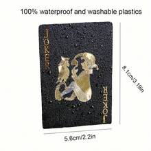 防水柔韧黑色扑克牌，带盒，非常适合派对游戏和家庭游戏，万圣节/感恩节/圣诞节礼物 - 黑色 - 查看 5