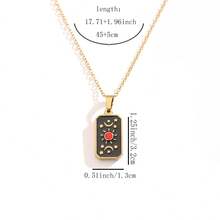 1 件极简时尚 304 不锈钢油滴塔罗牌吊坠项链毛衣链 - 百搭复古女士配饰 - 金色 - 查看 7