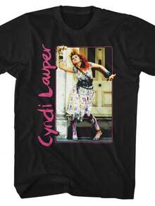 Cyndi Lauper-Vestido Y Medias Pintados, Camiseta Negra, Camiseta Holgada Y Transpirable De Verano Para Hombres Y Mujeres. - 黑色3 - 查看 1