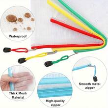 1 pezzo Scatola organizer trasparente multifunzionale con cerniera in rete sicura - impermeabile - scelta perfetta per documenti di studenti e archiviazione per ufficio, adatto per scuola, viaggio e uso in ufficio, con colore casuale, decorazione per la casa - Multicolore - Visualizzare 3