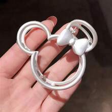 1个复古金属合金发夹，椭圆形镂空蝴蝶结设计，轻盈低敏，可爱风格发饰礼品 - 彩色 - 查看 3