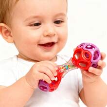 Newborn Teething Rattle Toy, Soft Rubber Jingle Ball, Sensory Development, Newborn Holiday Gift - Multicolor - View 7