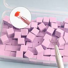 MyAoKuE-Up 100 支美甲海绵刷，附赠 1 个夹钳、1 支迷你方形指甲油刷、1 支亮片刷和专用美甲配件 - 彩色 - 查看 3