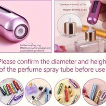 Mini Refillable Perfume Portable Mist Bottle, Refillable Perfume Spray, Pump Dispenser, Perfect For Travel And Outings (5 Ml) - Silver - View 5