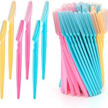 3/10件装眉毛修剪器面部刀片剃毛器便携式眉毛脱毛器安全修眉女士化妆工具 - 彩色 - 查看 1