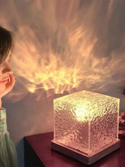 16色渐变火焰水灯 - 波浪氛围灯，触摸控制开关，遥控器，USB供电，LED夜灯，适用于客厅、餐厅、卧室装饰，非常适合约会、节日、需要浪漫梦幻氛围的派对。