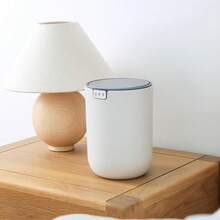 Mini Desk Trash Can With Swing-Top Lid 0.4 Gallon Small Table Round Wastebasket For Office, Home, Car (White) - Putih 15 Liter - View 6