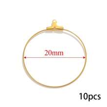 10-Piece 304 Stainless Steel Round Pendant Earrings Circle Hoop Earrings Large Hoop Ear Hook Earrings DIY Earring Accessories - Round - View 10