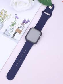 二合一运动硅胶表带和表壳套装，兼容 40mm、41mm、42mm、44mm、45mm、46mm 和 49mm 尺寸的 表带和表壳。柔软舒适的硅胶表带搭配铆钉表扣。防震防刮的硬质 PC 材料和钢化玻璃保护膜一体成型。兼容 Series Ultra/11/10/9/8/7/6/5/4/SE。男女通用智能手表表带和表壳套装。 - 午夜藍 - 查看 8