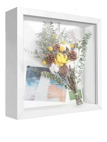 8x8 Zoll 3D Ausstellungsbox mit Buchstaben Aufklebern, geeignet für Souvenirs, Babysachen, Hochzeitserinnerungen, Basteleien, Tickets und Fotos, Geburtstags- und Abschlussgeschenke - Weiss - Übersicht 14