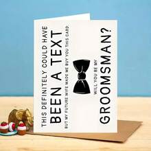 1张婚礼祝贺卡及信封，“你愿意做我的伴郎吗？”求婚明信片，伴郎礼品卡 - 套裝 - 查看 4