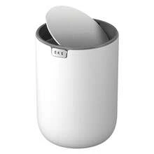 Fandy 0.58 Gal/2.2L Mini Trash Can With Lid, Swing-Top Desktop Trash Can For Bathroom, Countertop, Vanity, Desk Or Office, Small Garbage Bin (White) - 白色22公升 - 查看 1