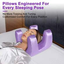 Beauty Headrest, Super Soft And Slowly Rebound Skin-Friendly Fabric, Multifunctional Anti-Wrinkle Beauty And Skin Care Makeup Pillow. 4 Colors To Choose From - 紫色 - 查看 1