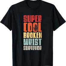 Camiseta divertida con humor y risas para sobrevivientes de lesiones en el brazo por fractura de muñeca - Negro - Ver 1