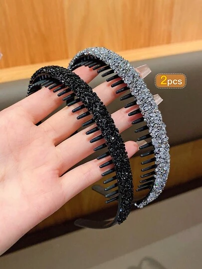 2条装韩版时尚齿状防滑发箍，甜美风格发饰，适合日常佩戴