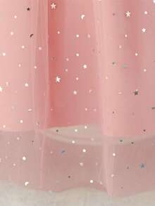 Tween Girls' Long Sequin & Mesh Bowknot Elegant Birthday Party Formal Dress, Excluding Headband - Dusty Pink - View 9