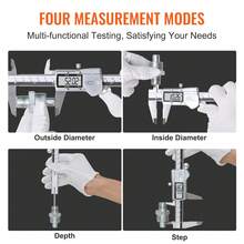 Digital Caliper, 0-6" Calipers Measuring Tool, Electronic Micrometer Caliper W/ ABS Oringinal Zero Function, Large LCD Screen & 4 Measurement Modes, Inch & Mm Conversion, Extra 2 Batteries - Silver - View 4