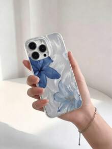 艺术蓝花银羽毛雪纺镜头保护软手机壳，兼容苹果手机：7P、XR、11、12、13、14、15、16 Pro Max、17 Pro Max、17 Pro、Air 17、S22、S23、S24、S24FE、S25、S25FE、S25 Ultra、A13、A14、A15、A16、A53、A54、A55、A56、A57 等。 - 黑色 - 查看 2