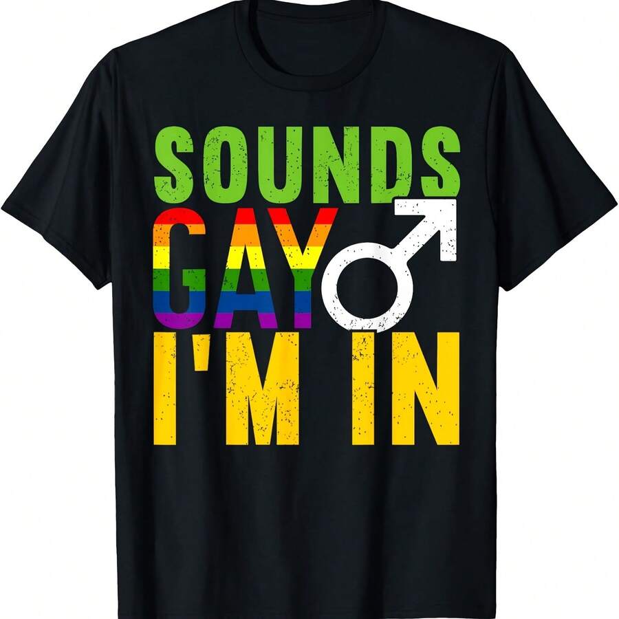 Camiseta divertida del Orgullo LGBT con sonido gay. - Negro 3 - Ver 1