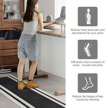 Kitchen Mats For Floor 17.3"X94.5" Kitchen Rugs Non Slip Washable Anti Fatigue Mat Kitchen Ergonomic Comfort Standing Mat Rug For Home Sink Floor Laundry Black - 17.3" X 94.5"+Black - View 7