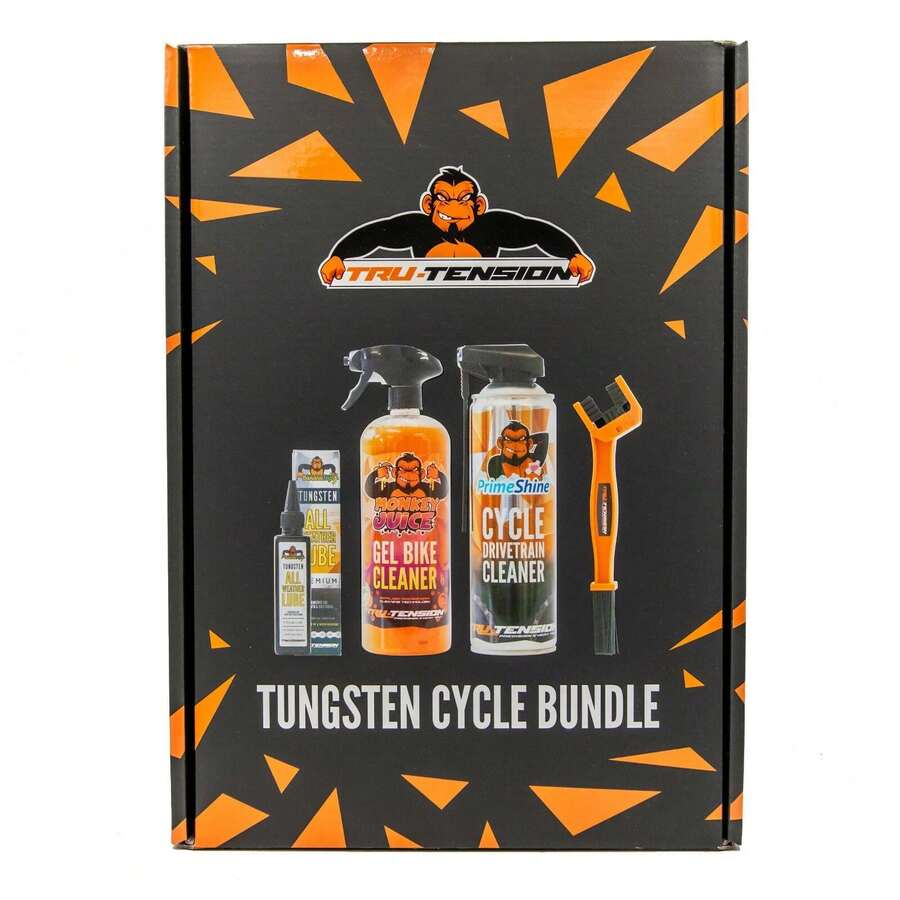 Tru-Tension | Tungsten Cycle Bundle | Cleaners, Tungsten Lube & Chain Brush Kit - Multicolor - View 1